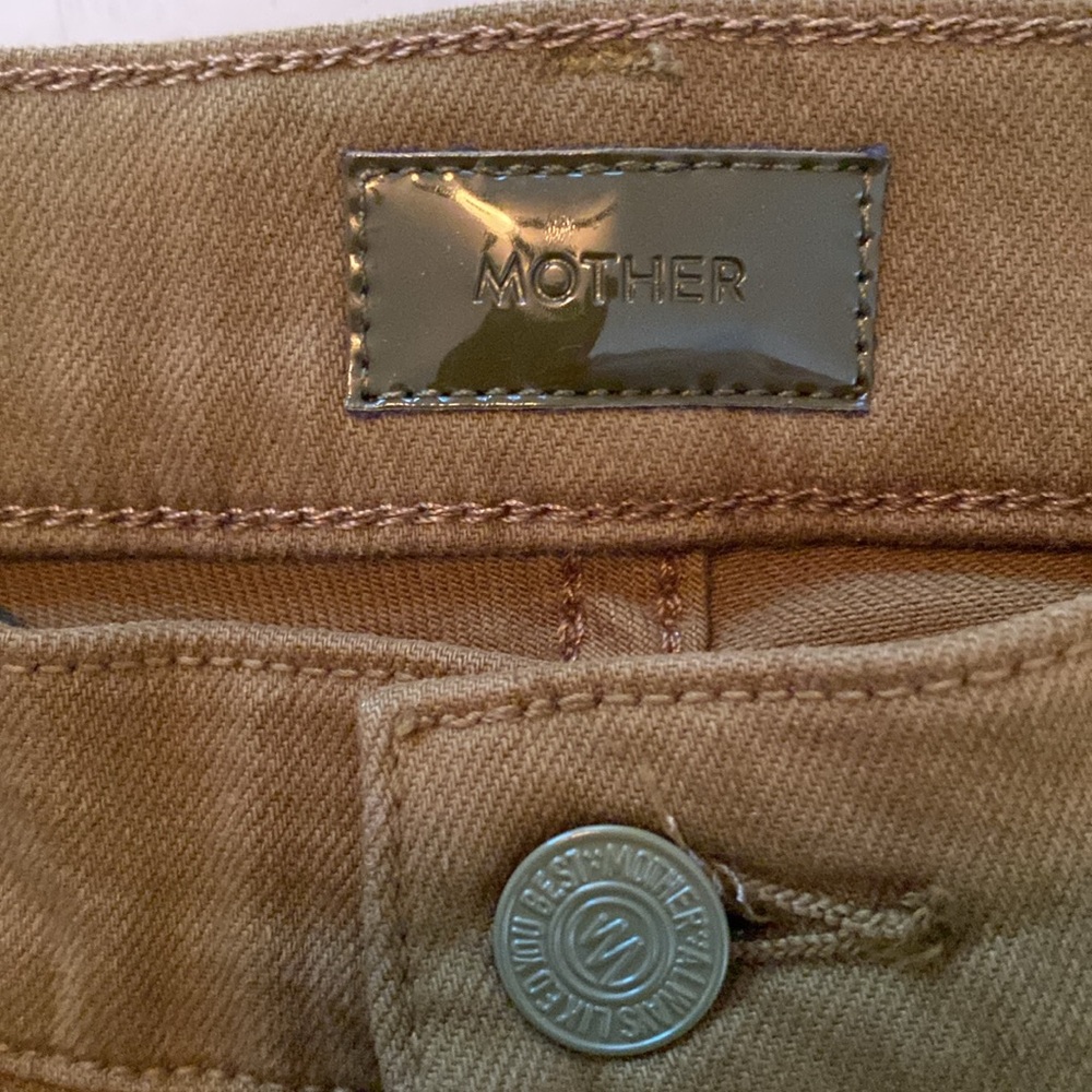 Mother Denim The Insider Crop Step Fray Olive/Fir Green Jeans size 32 NWT - Picture 8 of 17